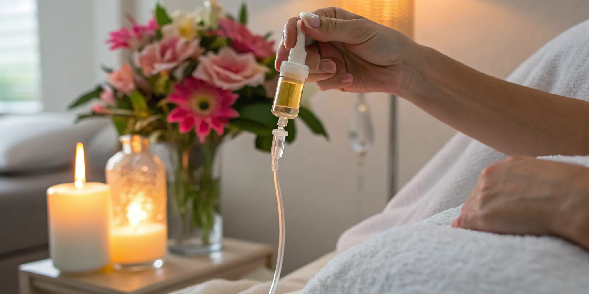 Anti-aging IV drip promoting wellness.