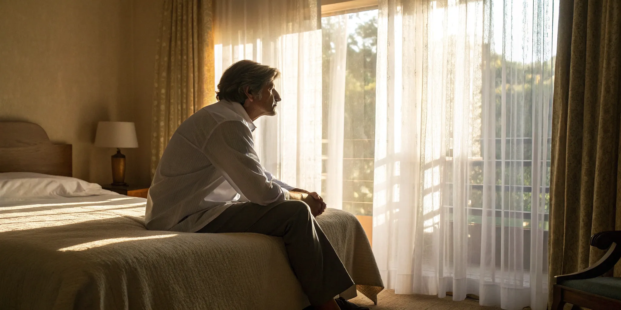 Thoughtful man experiencing low testosterone symptoms.