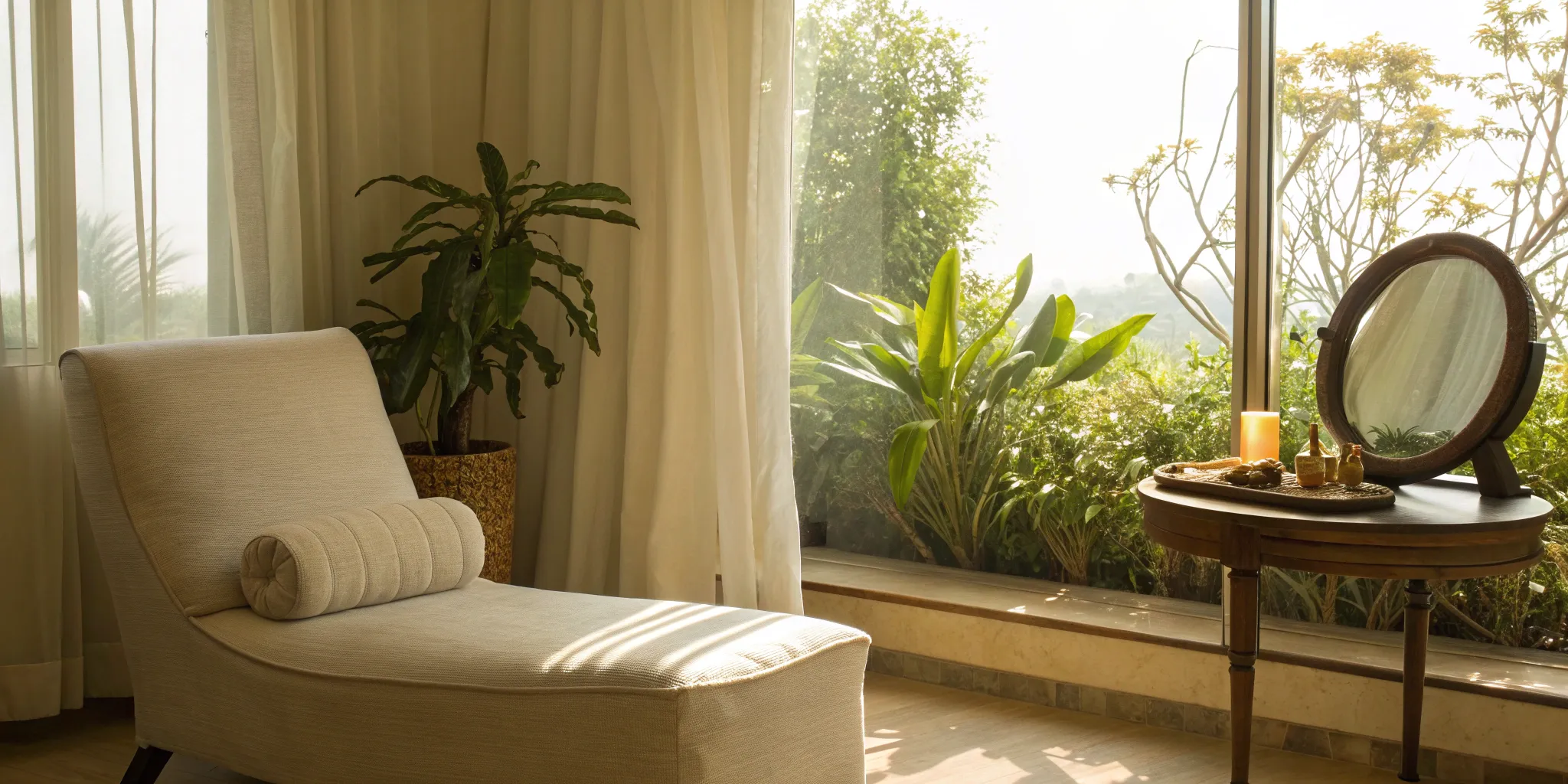 Relaxing spa setting for hair restoration.