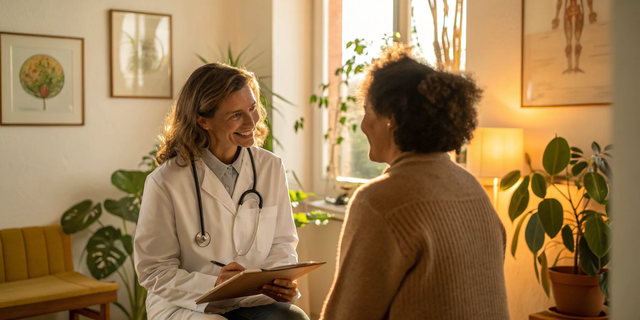 Erectile dysfunction specialist consults with patient.