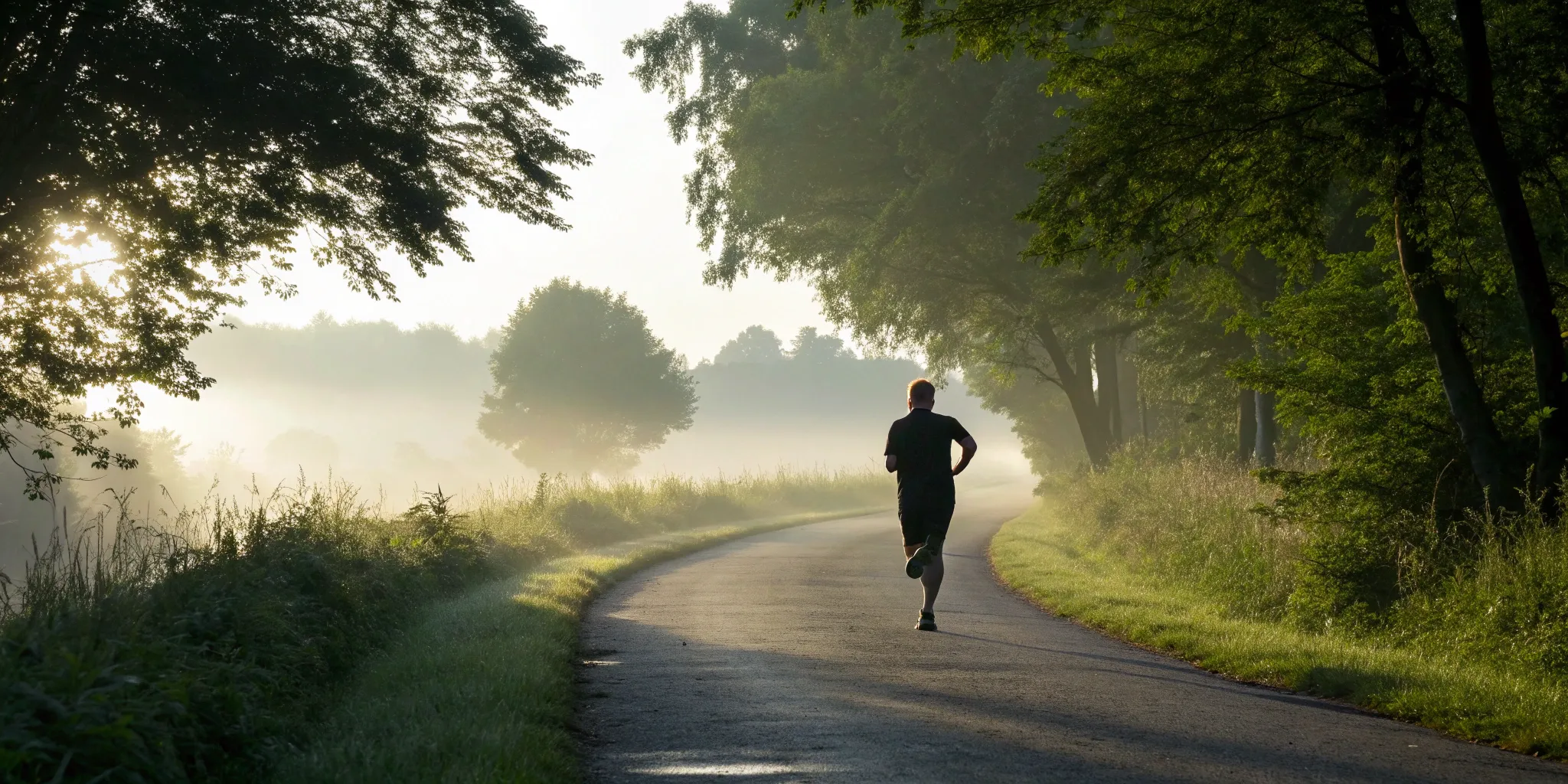 9-steps-to-sustainable-weight-loss-that-lasts A man jogging at sunrise, building a healthy routine for sustainable weight loss.