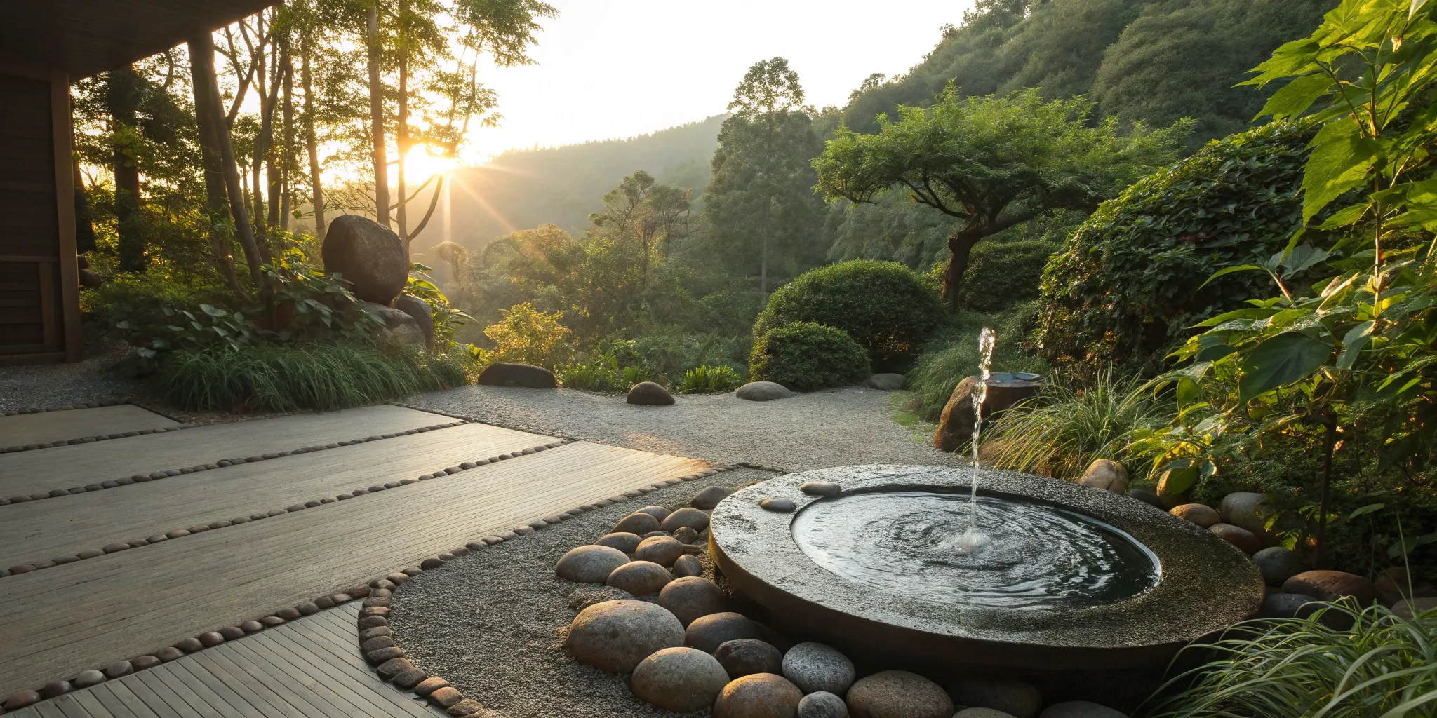 bhrt-a-guide-to-balancing-your-hormones-safely A tranquil Japanese garden fountain, representing the natural hormone balance achieved with BHRT.