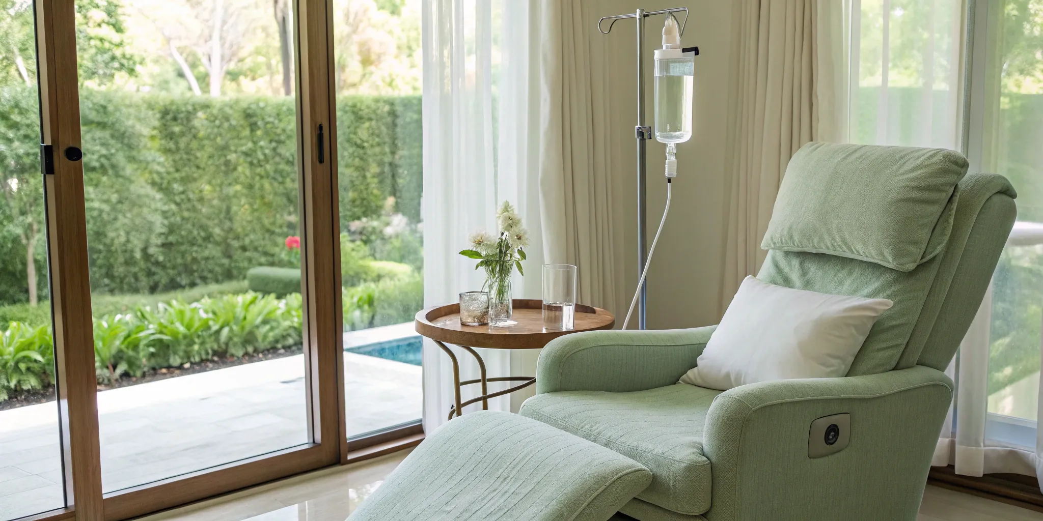your-guide-to-finding-iv-therapy-near-me A comfortable chair set up for an IV therapy treatment for wellness and hydration near me.
