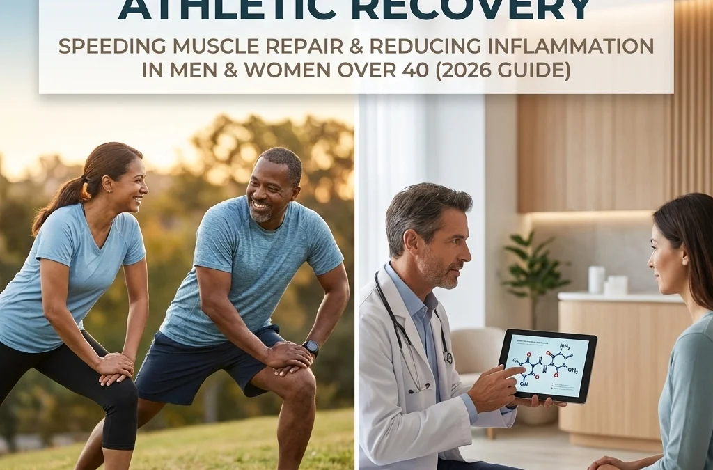 Peptide Therapy for Athletic Recovery: Speeding Muscle Repair & Reducing Inflammation in Men & Women Over 40 (2026 Guide)