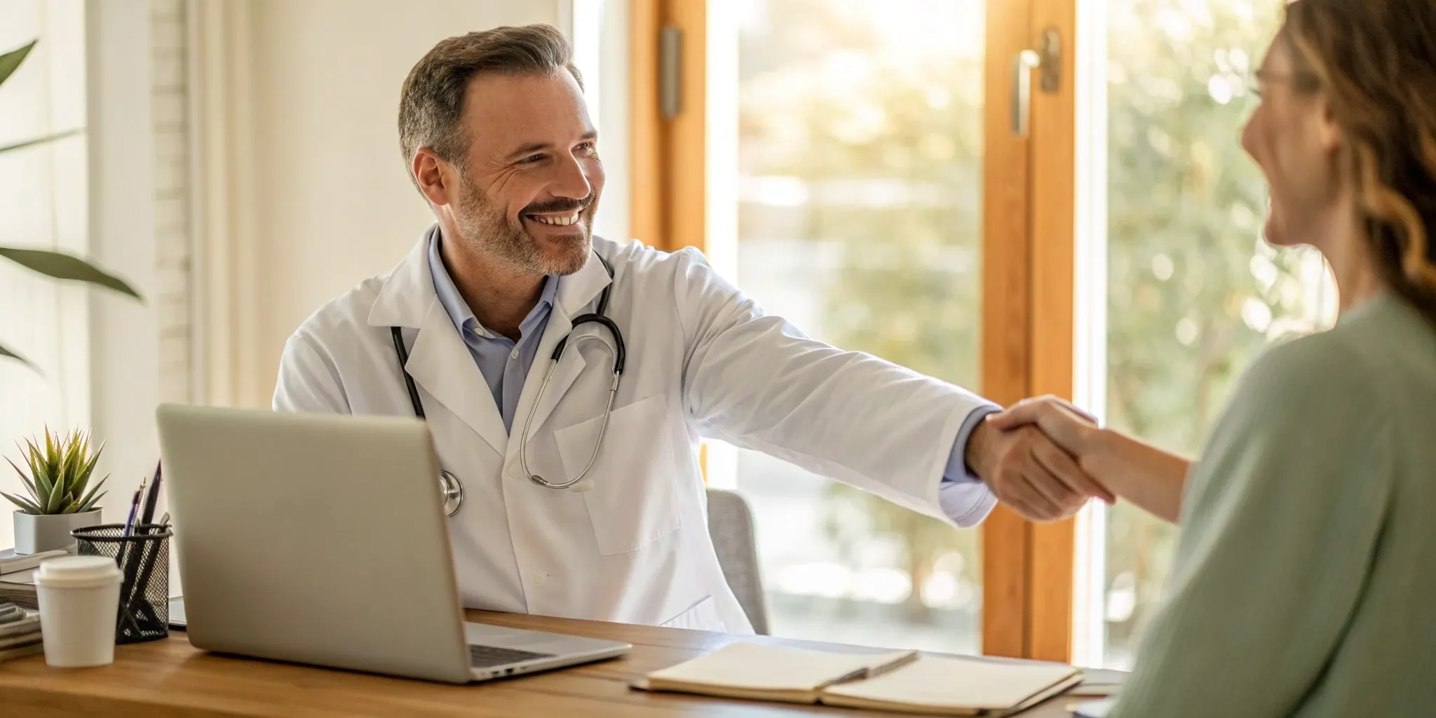 how-to-find-the-best-testosterone-doctor-near-me-869760 A patient shakes hands with the best testosterone doctor near him after a successful consultation.