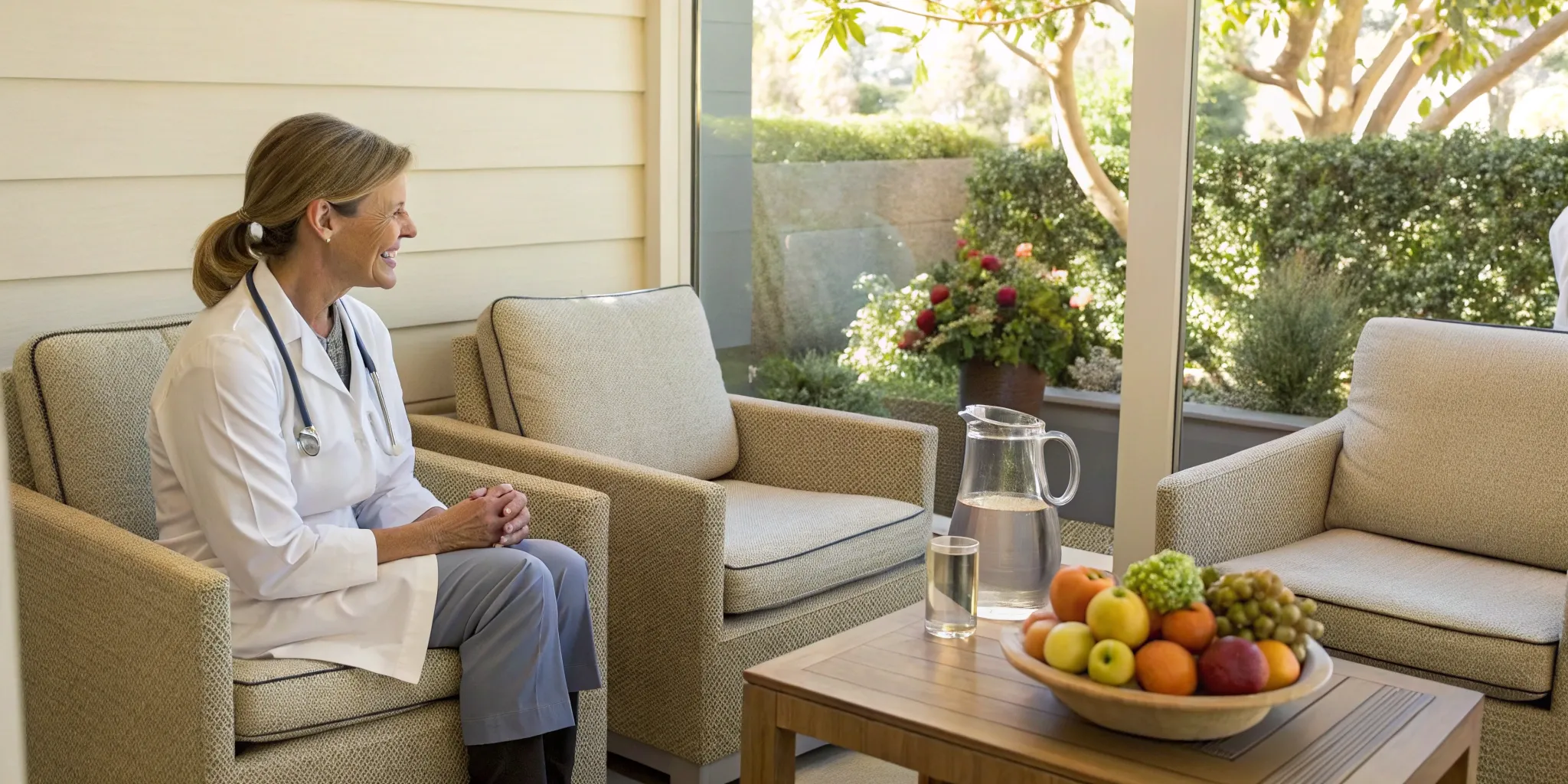 what-to-expect-at-a-weight-loss-management-clinic-170690 Doctor at a weight management clinic offering professional support for weight loss.