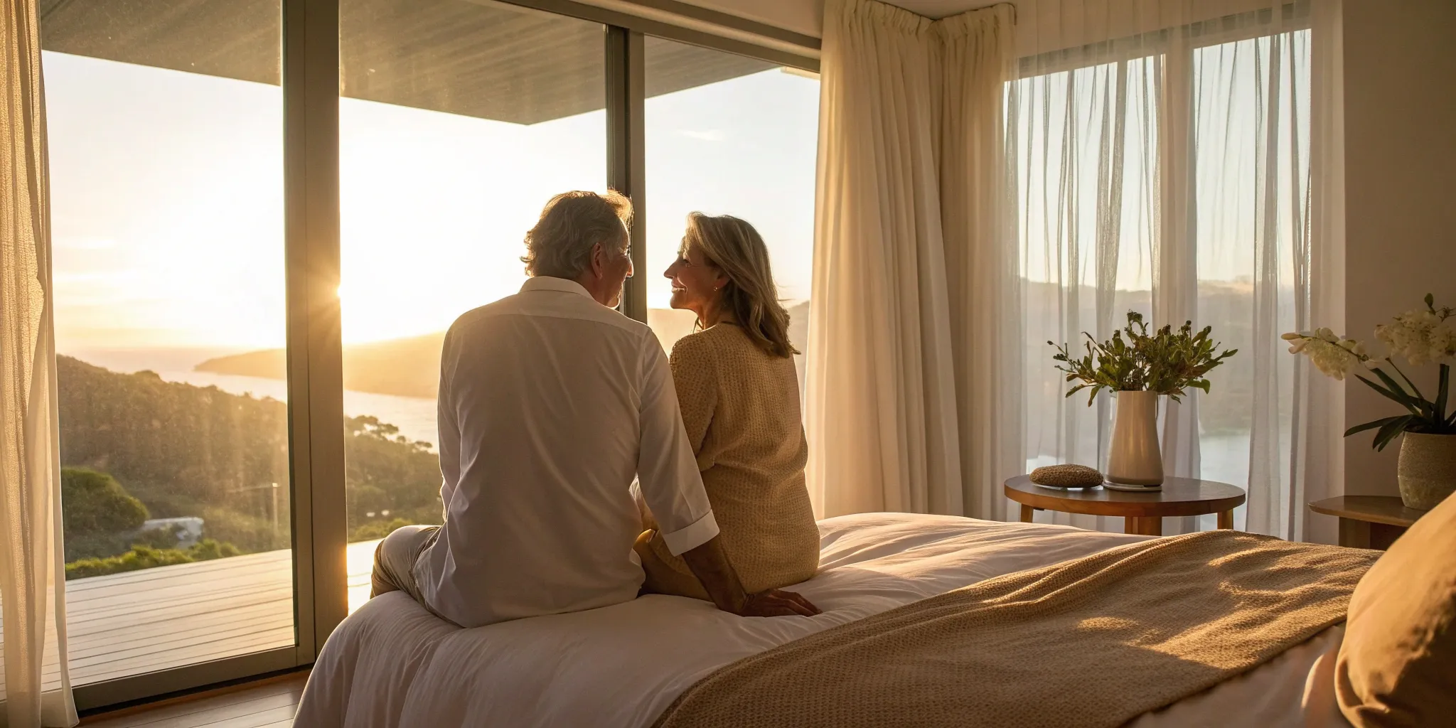 your-guide-to-erectile-dysfunction-treatment-709943 Happy older couple in bed considering options for erectile dysfunction treatment.