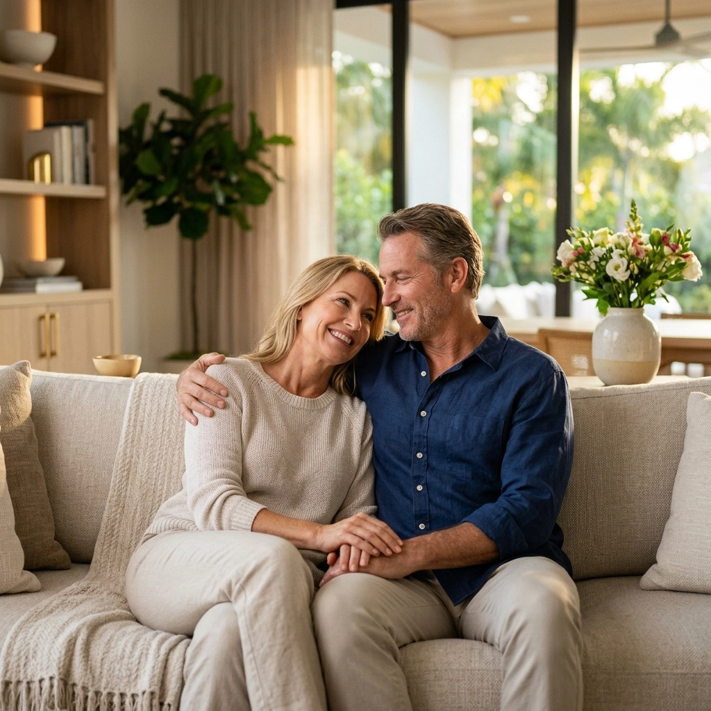 VPQqd_ZTZUE a man and woman sitting on a couch