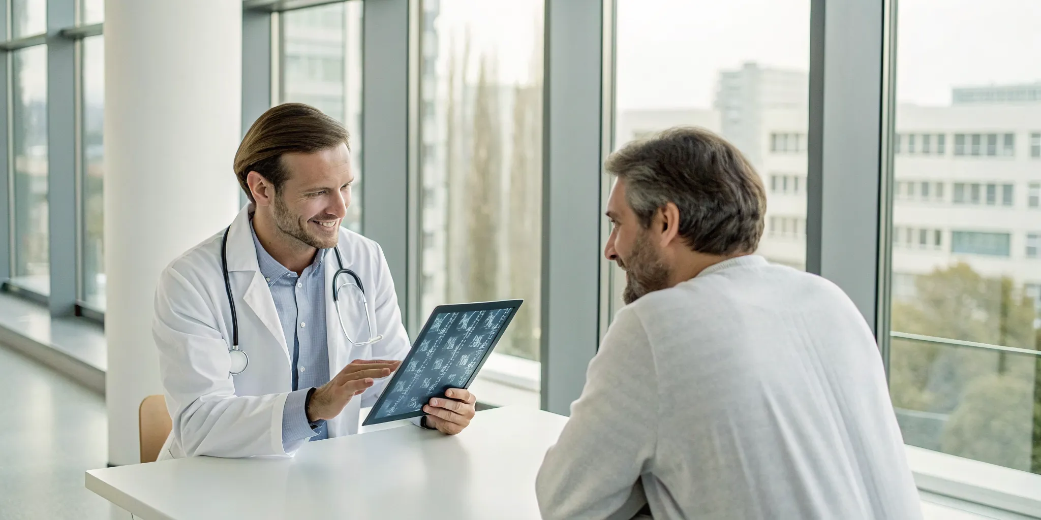 advanced-diagnostics-near-me-a-patients-guide-701147 Doctor and patient discussing advanced diagnostics near me in a modern medical clinic.