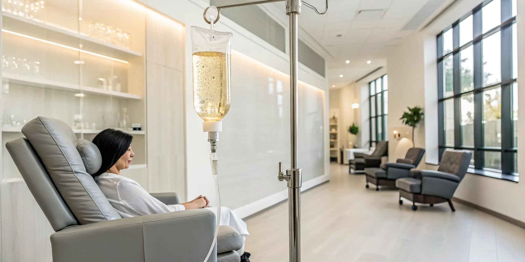 immune-boost-iv-near-me-5-things-to-know-first-422808 Woman comfortably receiving an immune boost IV drip at a local wellness clinic.