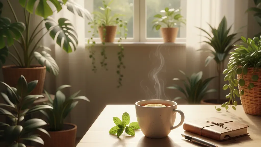 signs-of-hormone-imbalance-in-women Woman over 35 relaxing with morning coffee, representing hormone health and wellness