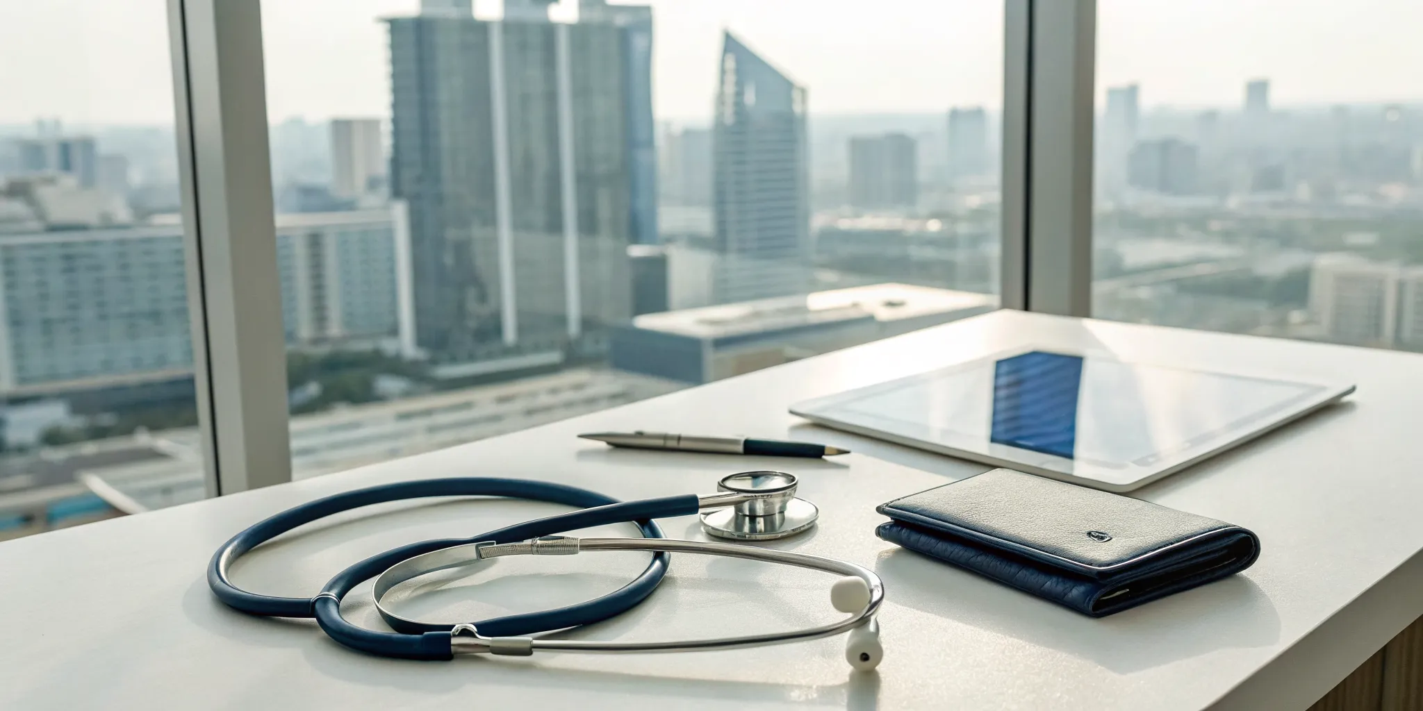 your-guide-to-concierge-medicine-pricing-820660 Concierge medicine pricing shown by a stethoscope and wallet on a doctor's desk.